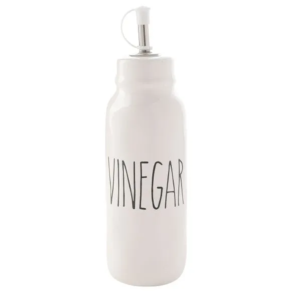 Vinegar Bottle with Tapered Design - White image