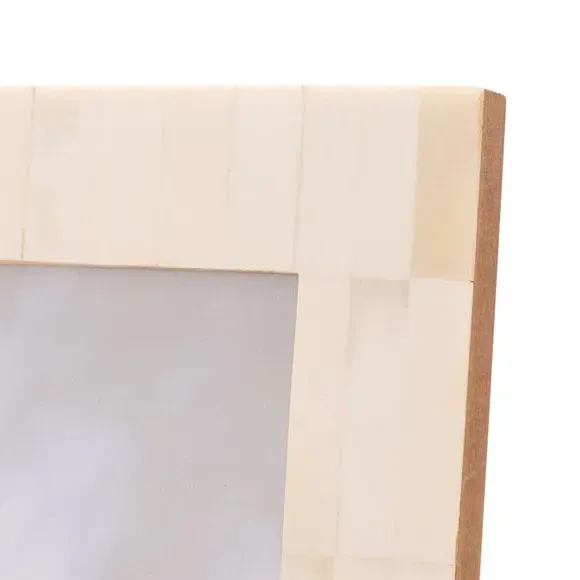 Wide Border Photo Frame - White, Bone Effect