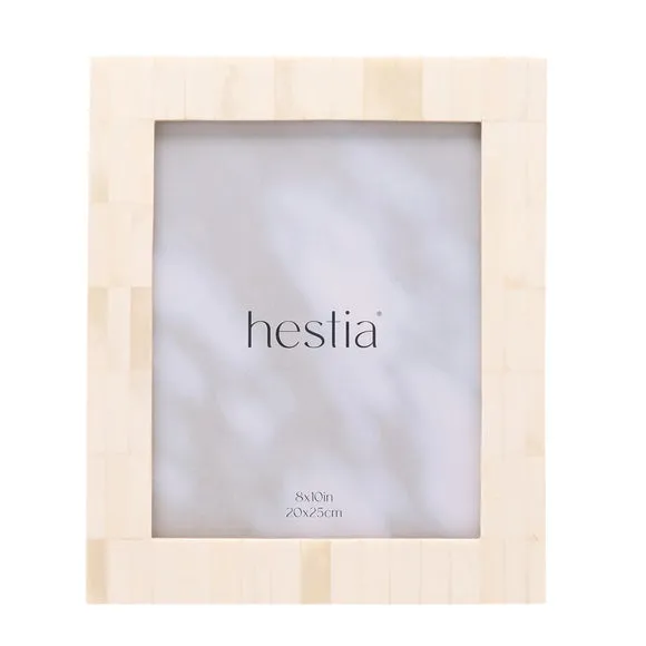 Wide Border Photo Frame - White, Bone Effect