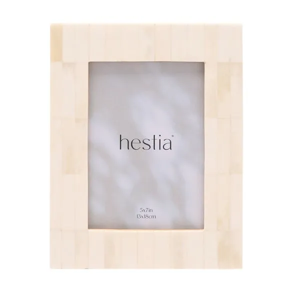 Wide Border Photo Frame - White, Bone Effect