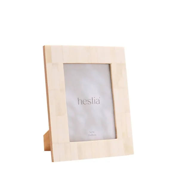 Wide Border Photo Frame - White, Bone Effect image