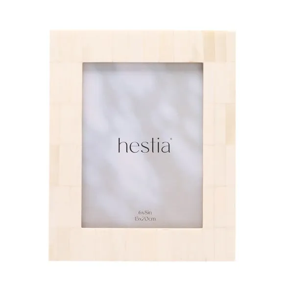 Wide Border Photo Frame - White, Bone Effect
