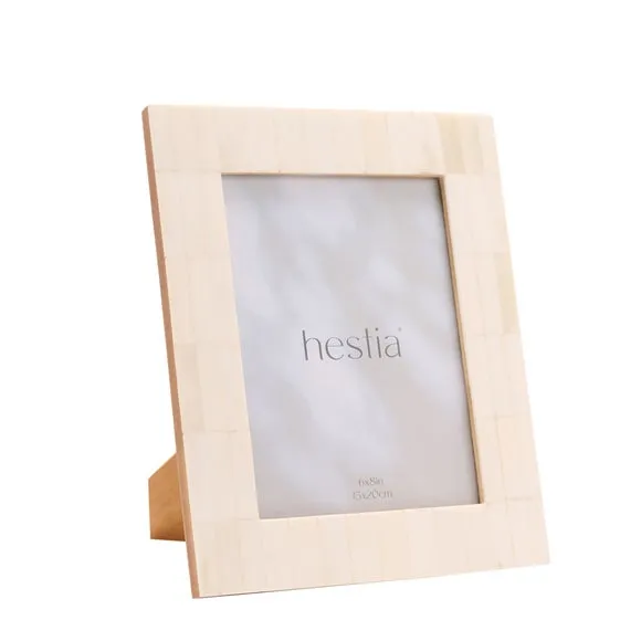 Wide Border Photo Frame - White, Bone Effect