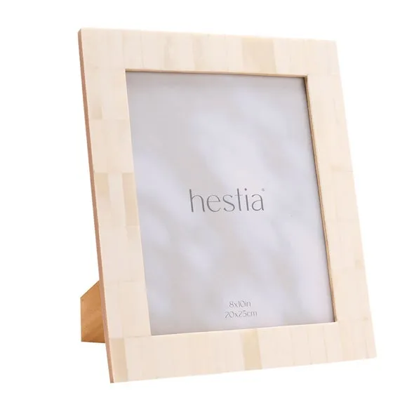 Wide Border Photo Frame - White, Bone Effect
