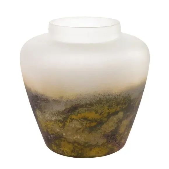 Wide Rimmed Decorative Vase - Multicolor, Glass image