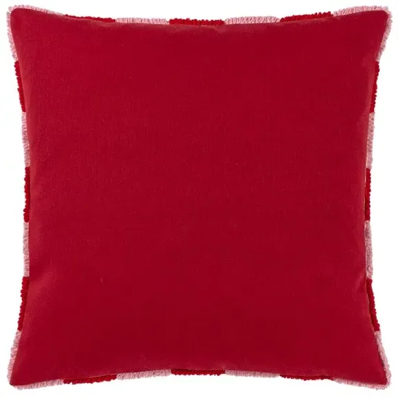 Check Cushion - Red, Cotton Blend