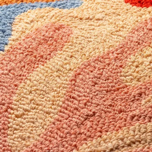 Coral Design Cushion - Peach, Cotton
