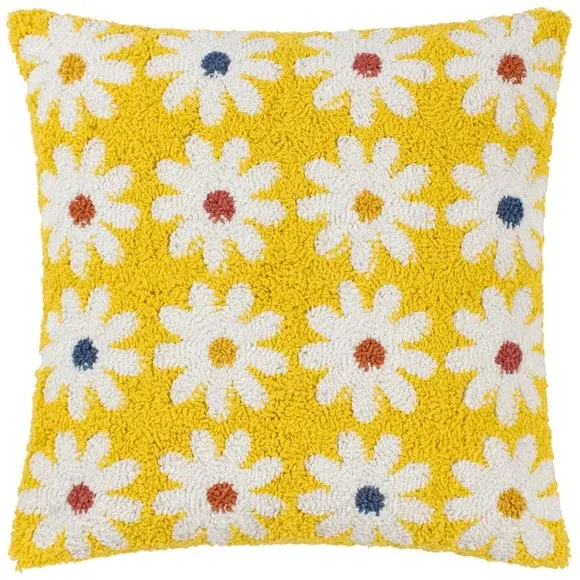 Daisy Cushion - Yellow, Cotton Blend
