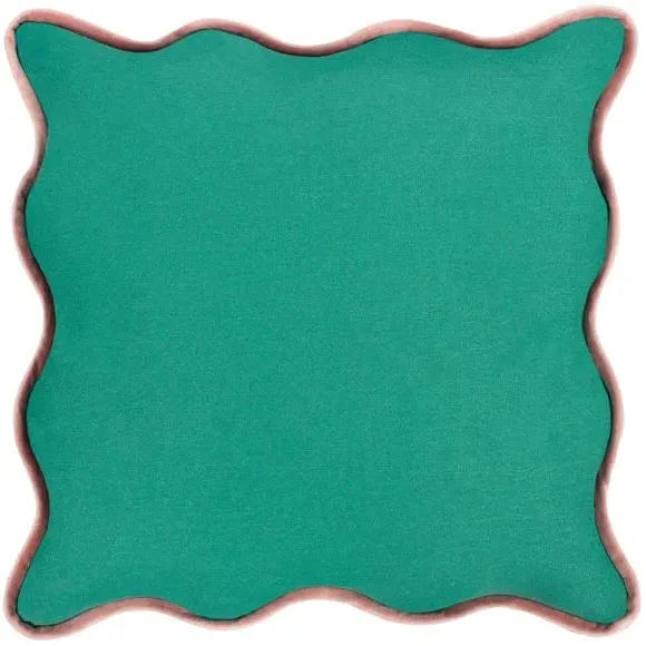 Reversible Cushion with Wiggle Design - Green