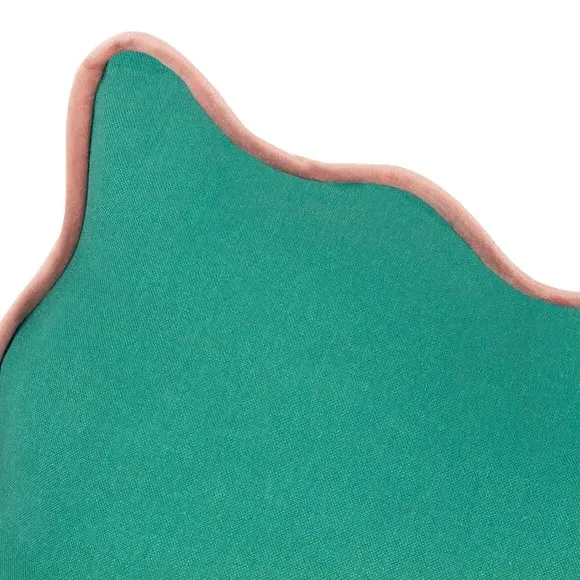Reversible Cushion with Wiggle Design - Green