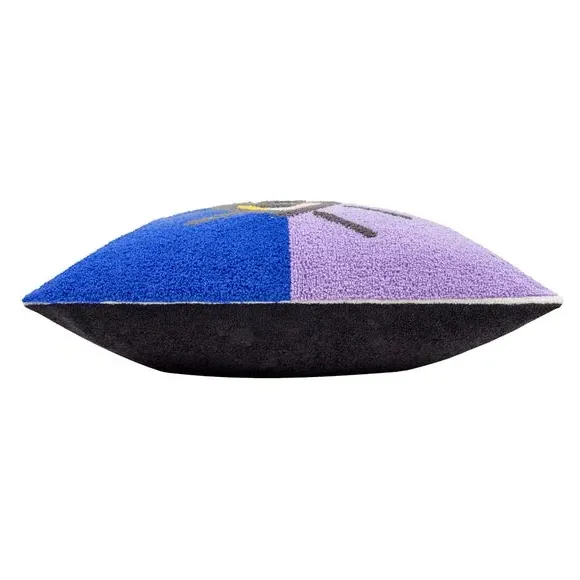 Square Cushion with Eye Design - Lilac, Boucle