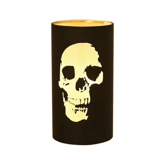 Skull LED Light with Warm White Bulb - Black