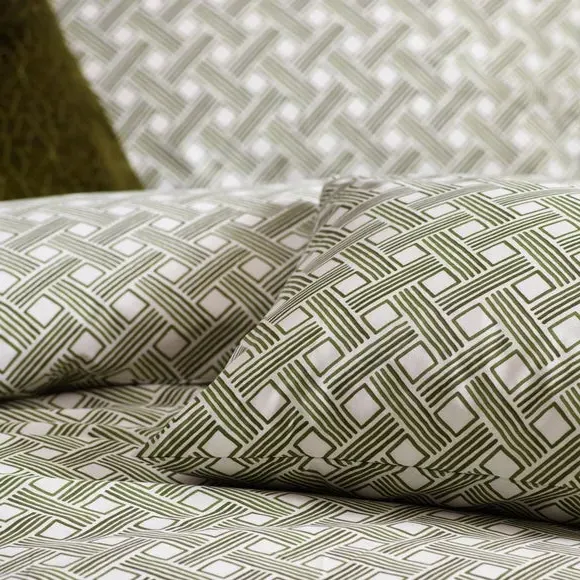 Duvet Cover & Pillowcase Set - Green, Cotton