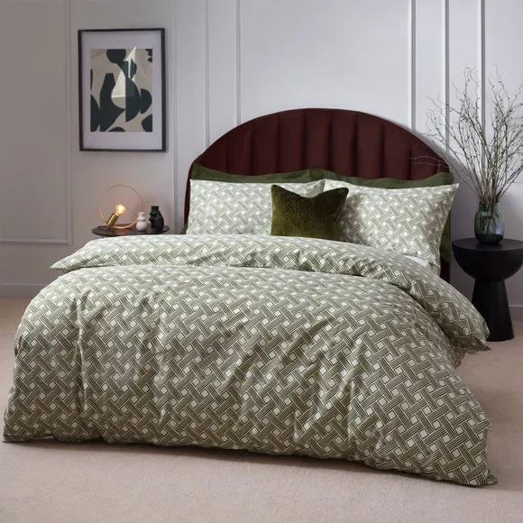 Duvet Cover & Pillowcase Set - Green, Cotton