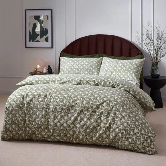 Duvet Cover & Pillowcase Set - Green, Cotton