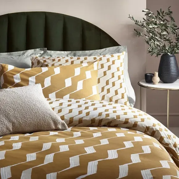 Duvet Cover & Pillowcase Set - Mustard, Cotton
