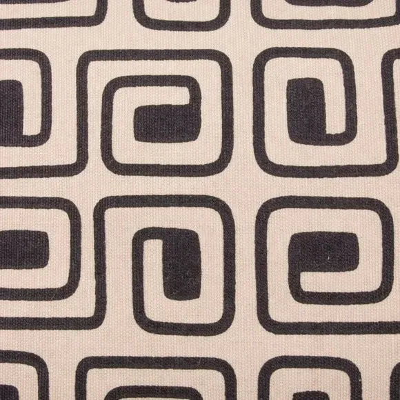 Rectangular Cushion Abstract Design - Black, Cotton