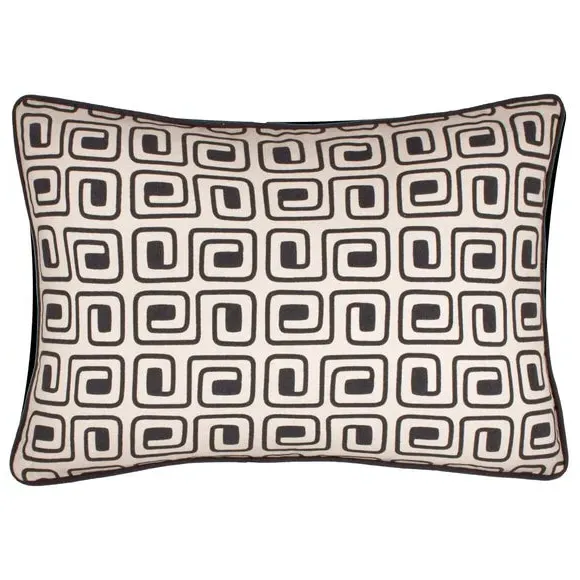 Rectangular Cushion Abstract Design - Black, Cotton image