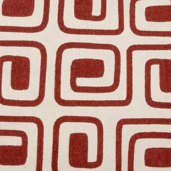 Rectangular Cushion Abstract Design - Red, Cotton