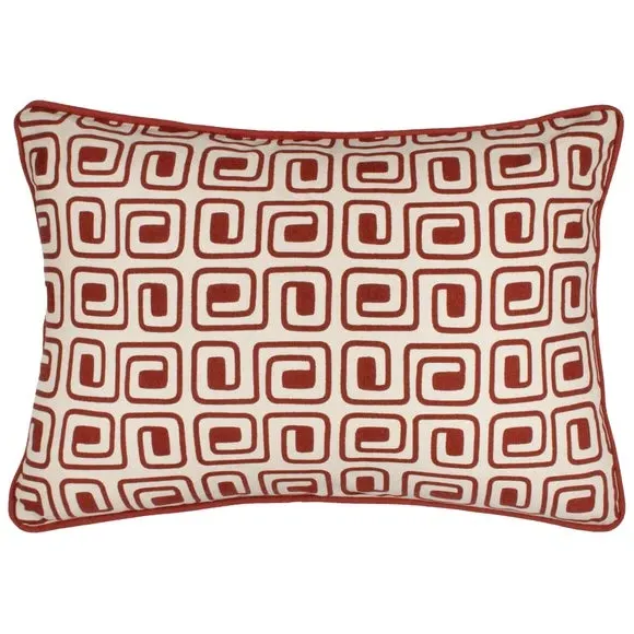 Rectangular Cushion Abstract Design - Red, Cotton