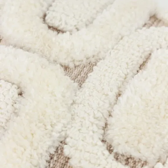Rectangular Tufted Cushion - Natural, Yarn