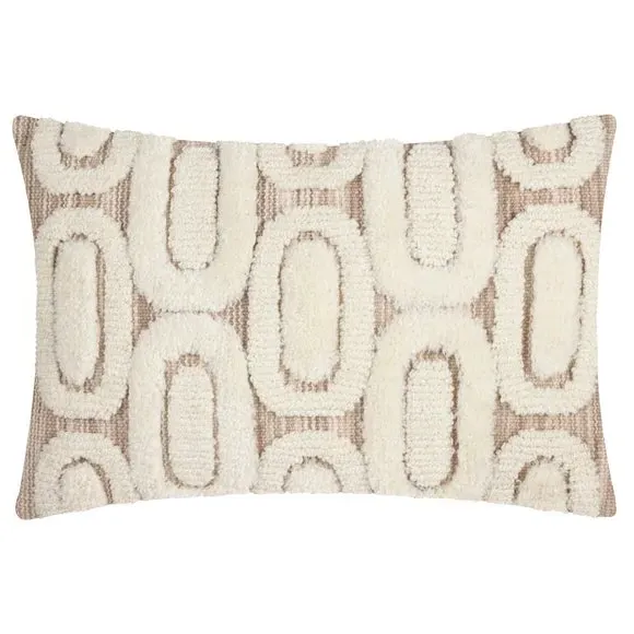 Rectangular Tufted Cushion - Natural, Yarn image