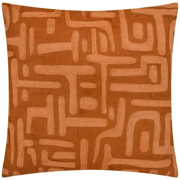 Square Cushion with Embroidery - Copper, Cotton image