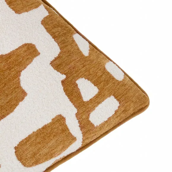 Square Cushion with Jacquard - Bronze, Boucle