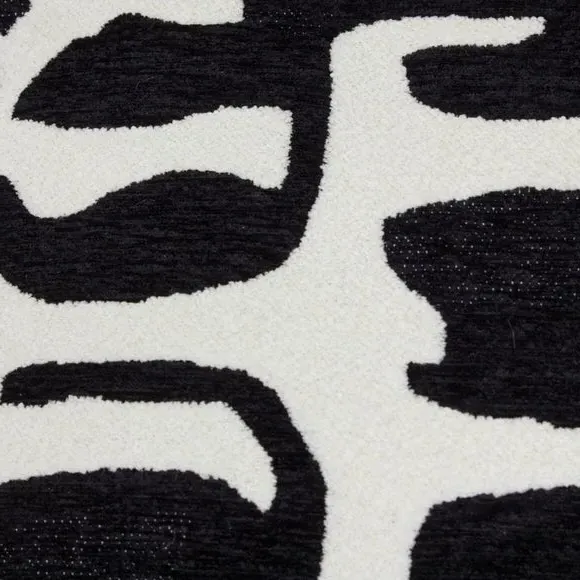 Square Cushion with Jacquard - Monochrome, Boucle