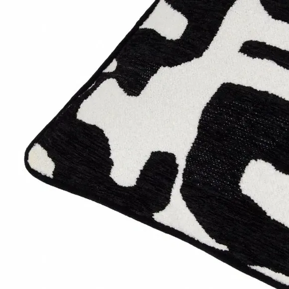 Square Cushion with Jacquard - Monochrome, Boucle