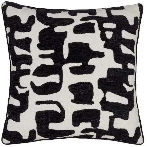Square Cushion with Jacquard - Monochrome, Boucle
