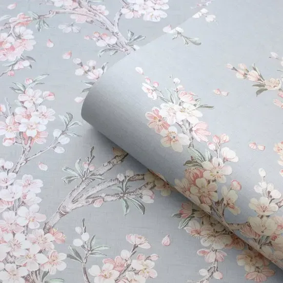 Blossom Print Wallpaper - Sage, Paper
