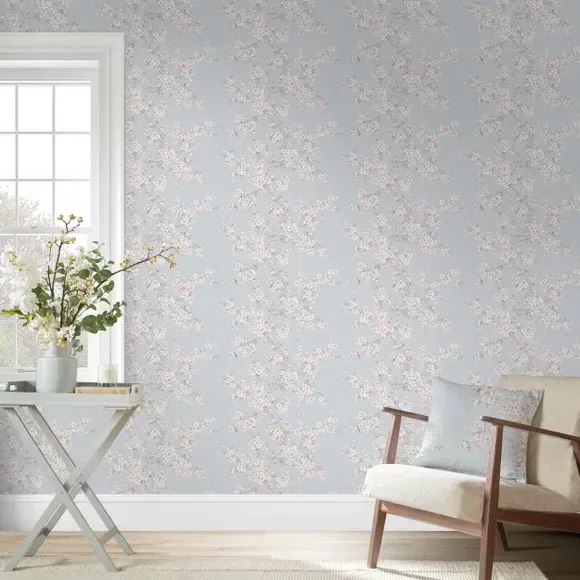 Blossom Print Wallpaper - Sage, Paper image