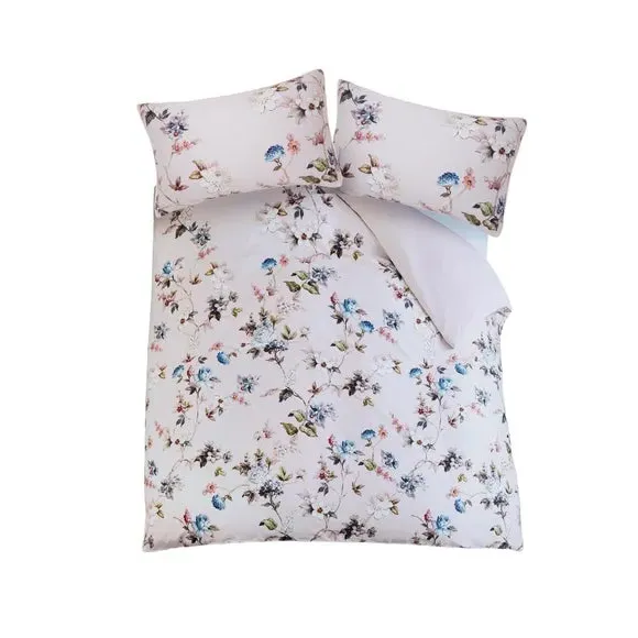 Duvet Cover Set with Floral Print - Blush, Cotton