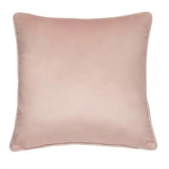 Floral Cushion with Velvet Feel - Natural
