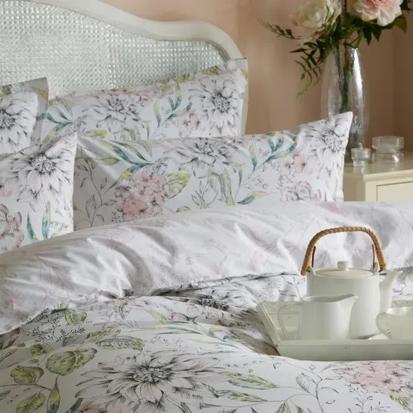Floral Duvet Cover Set - Green, Cotton