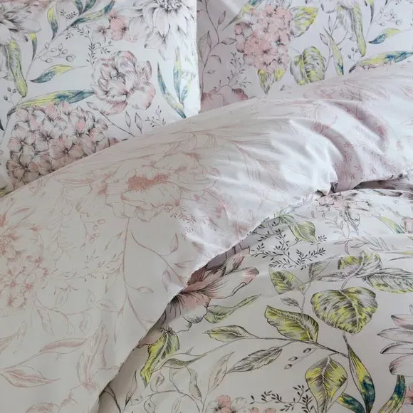 Floral Duvet Cover Set - Green, Cotton