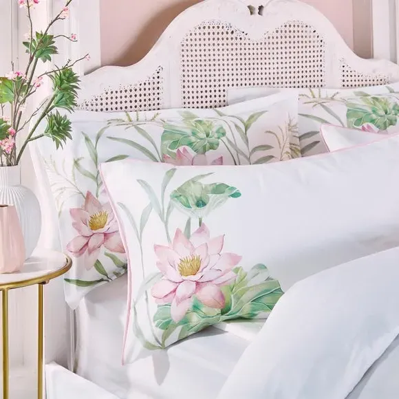 Oxford Pillowcase with Button Fastening - Pink