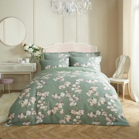 Oxford Pillowcase with Button Fastening - Sage