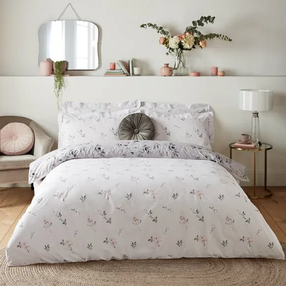 Reversible Duvet Cover Set - Lilac, Polycotton