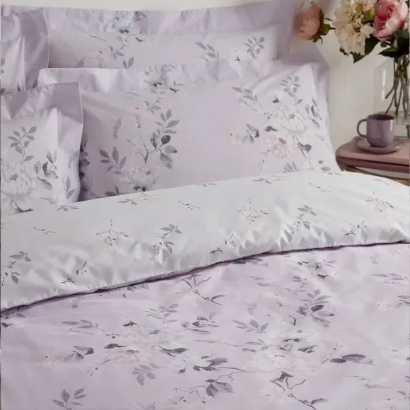 Reversible Duvet Cover Set - Lilac, Polycotton