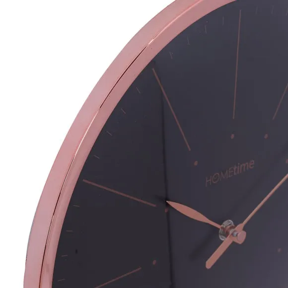 Baton Wall Clock - Black, Rose Gold