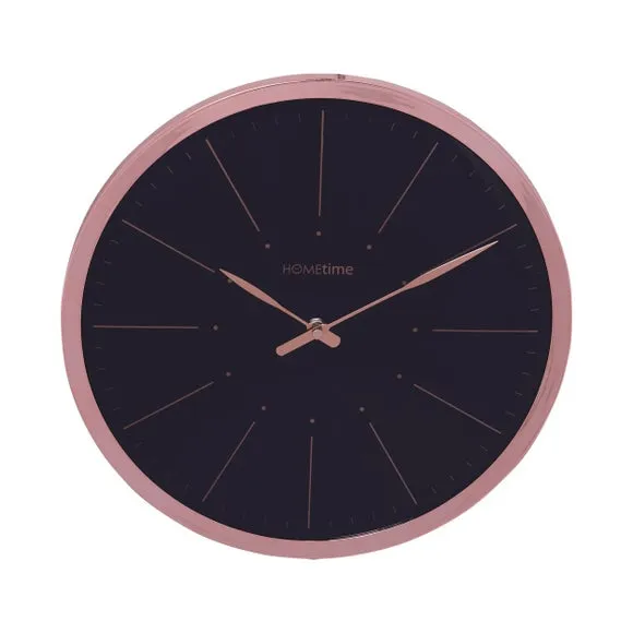 Baton Wall Clock - Black, Rose Gold image
