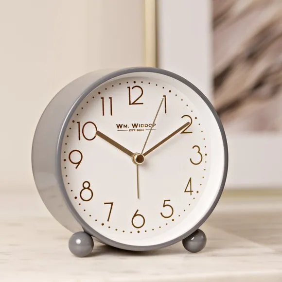 Compact Alarm Clock with Gold Detail - Grey image