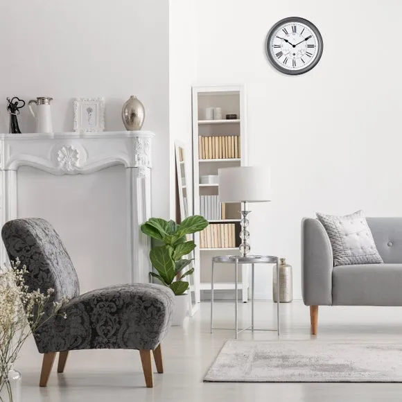 LED Wall Clock with Sound Activation - Grey