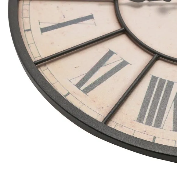 Roman Dial Wall Clock - Brown, Metal