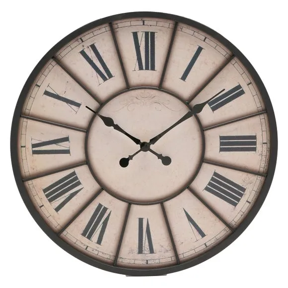 Roman Dial Wall Clock - Brown, Metal image
