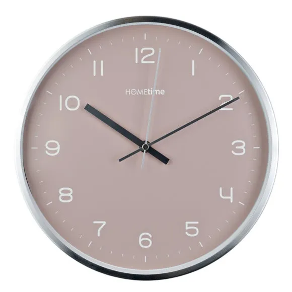 Round Wall Clock Modern Design - Silver, Metal image