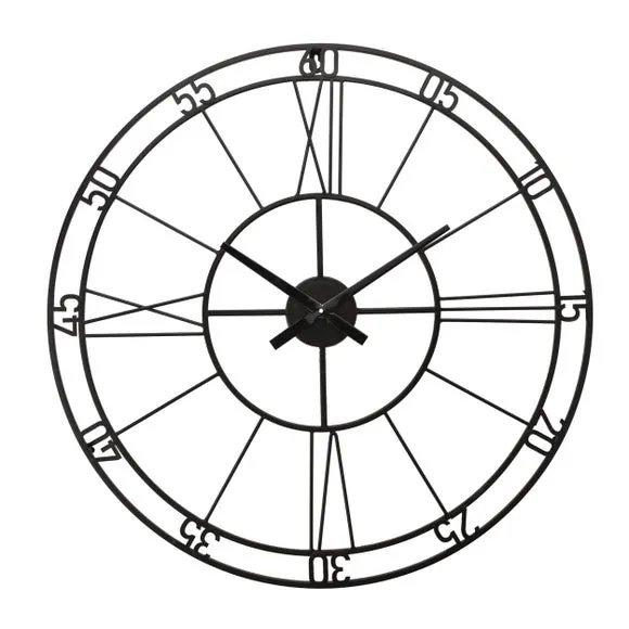 Skeleton Wall Clock - Black, Metal