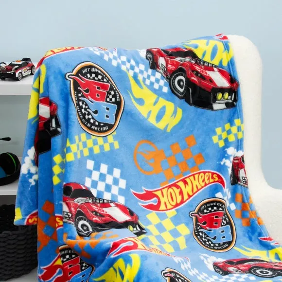 Fleece Blanket with Gaming Design - Blue, Polyester